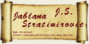 Jablana Stratimirović vizit kartica